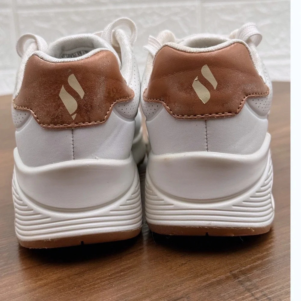 Skechers Uno Sneakers Kids Size 11 White Rose Gold Good Air Cooled 310545L